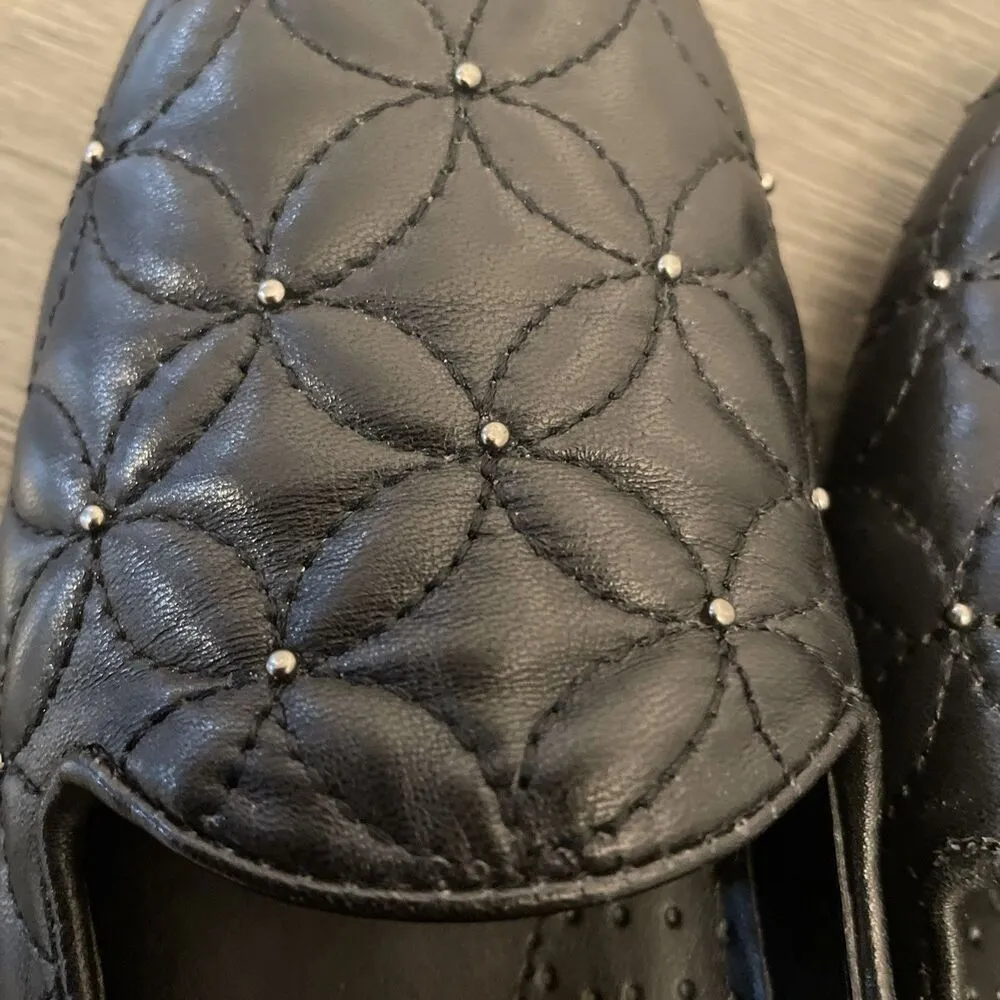 Vaneli Quilted Skimmer Flats 7.5 Slim Black Beaded - Image 7