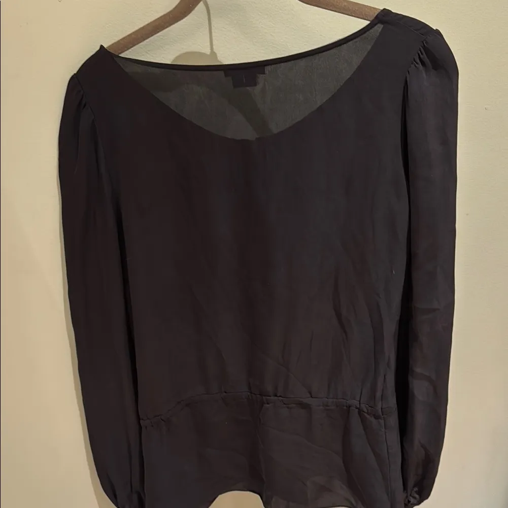 Theory  Black Long Sleeve Buttoned Blouse - Image 3
