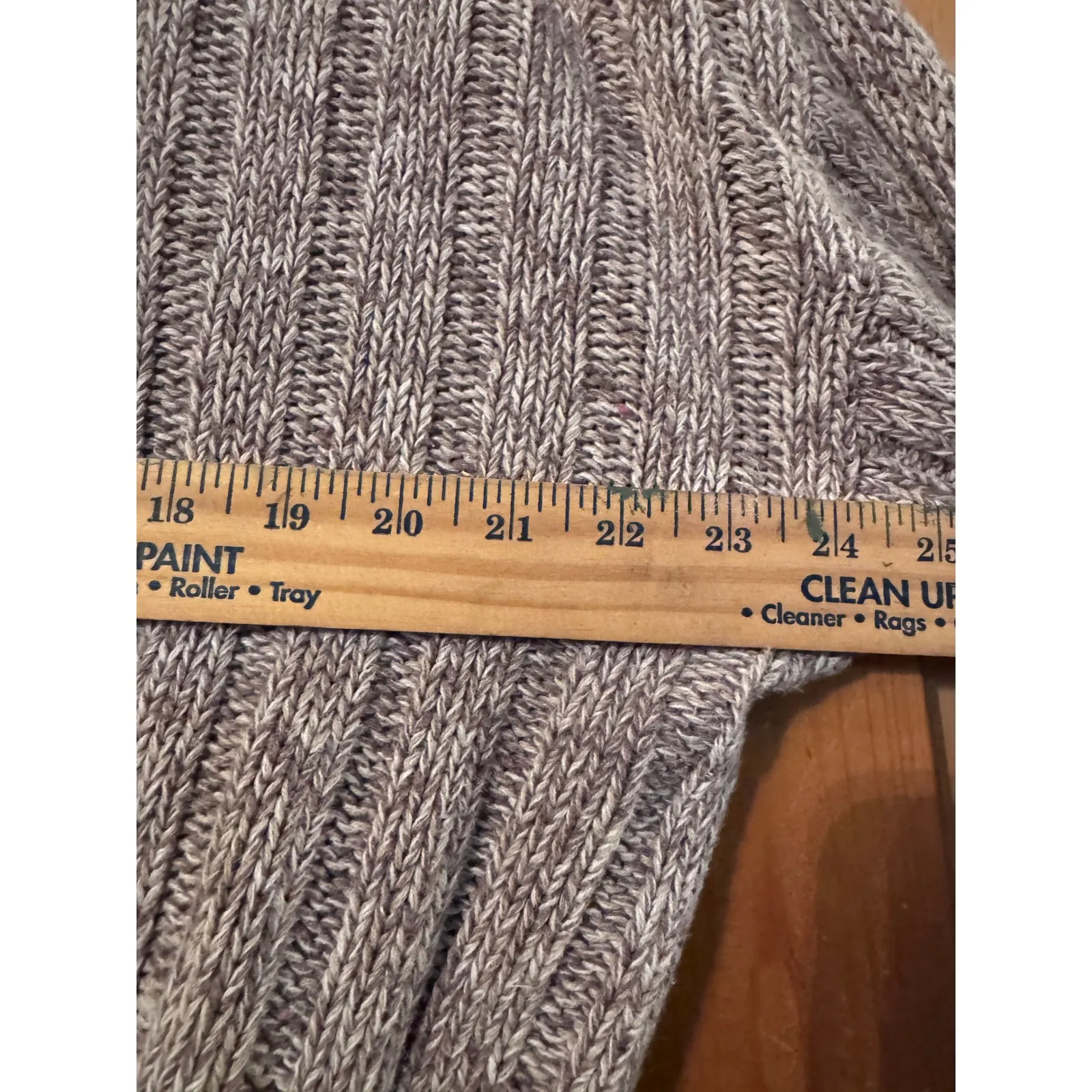 Q&A Knit Sweater Mock Neck Ribbed Long Sleeve Crop Beige Size L - Image 3