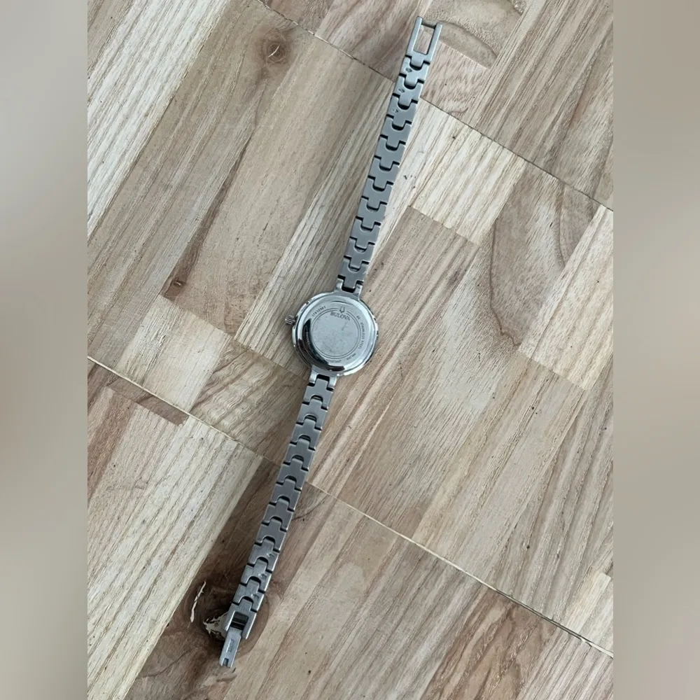 Bulova Ladies Watch Crystal Embellishments Stainless Bracelet Pearl White Dial - Image 9