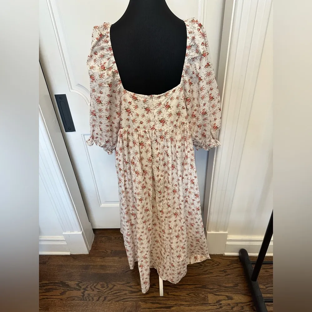 Arula B Puff Sleeve Floral Maxi Dress Bohemian Flowy Plus Size Altar’d State Pink - Image 5