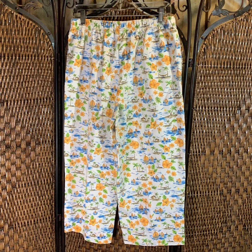 Vintage Breckenridge Tropical Print Crop Pants size 10 - Image 5