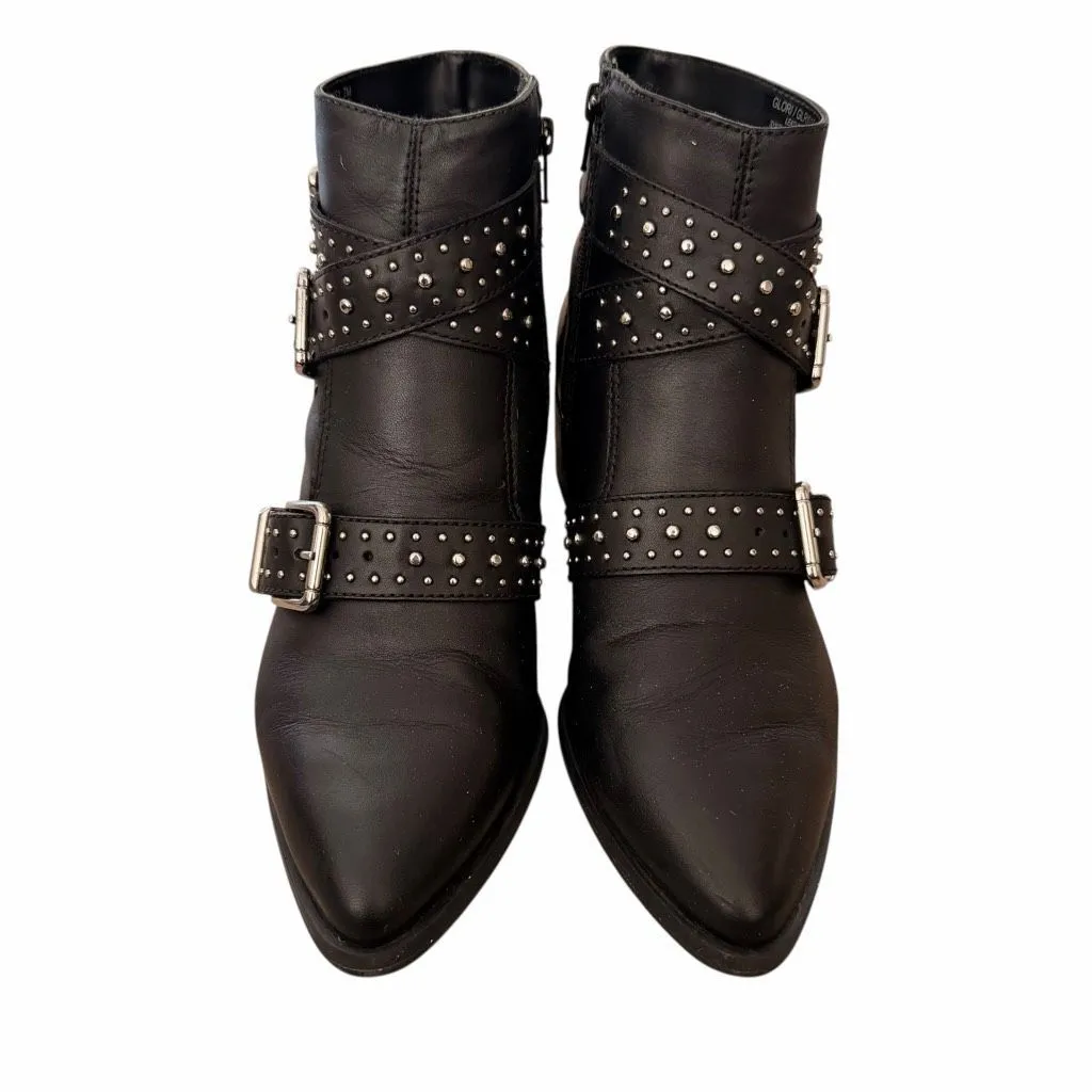 Steve Madden black studded rock leather Moto "Glori" boots women US 7M - Image 3