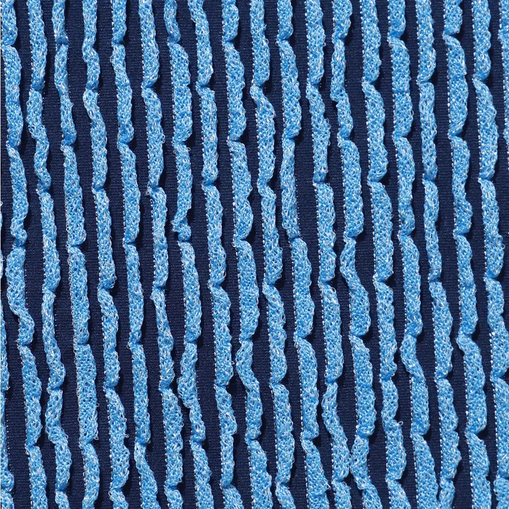 BERLOOK Textured Frill Triangle Bikini Top ONLY 02 Blue Size L - Image 7