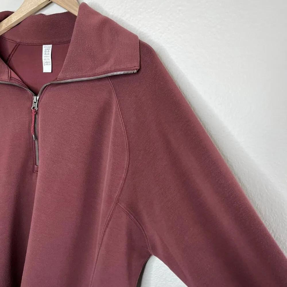 Spanx  AirEssentials Half-Zip Pullover Sweatshirt Chocolate Brown Size 2X - Image 6