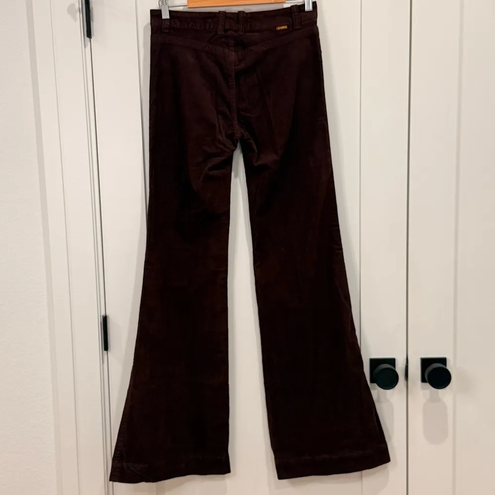 Dittos Corduroy Flare Pants Brown 28 Wide Leg Utility Pocket Vintage Y2K Retro - Image 6