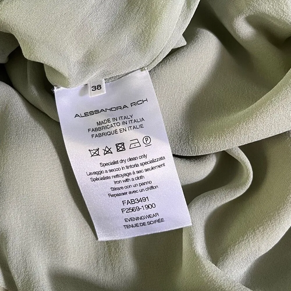 Alessandra Rich Ruffle Gown in Olive Green‎ Green Size 2 - Image 13