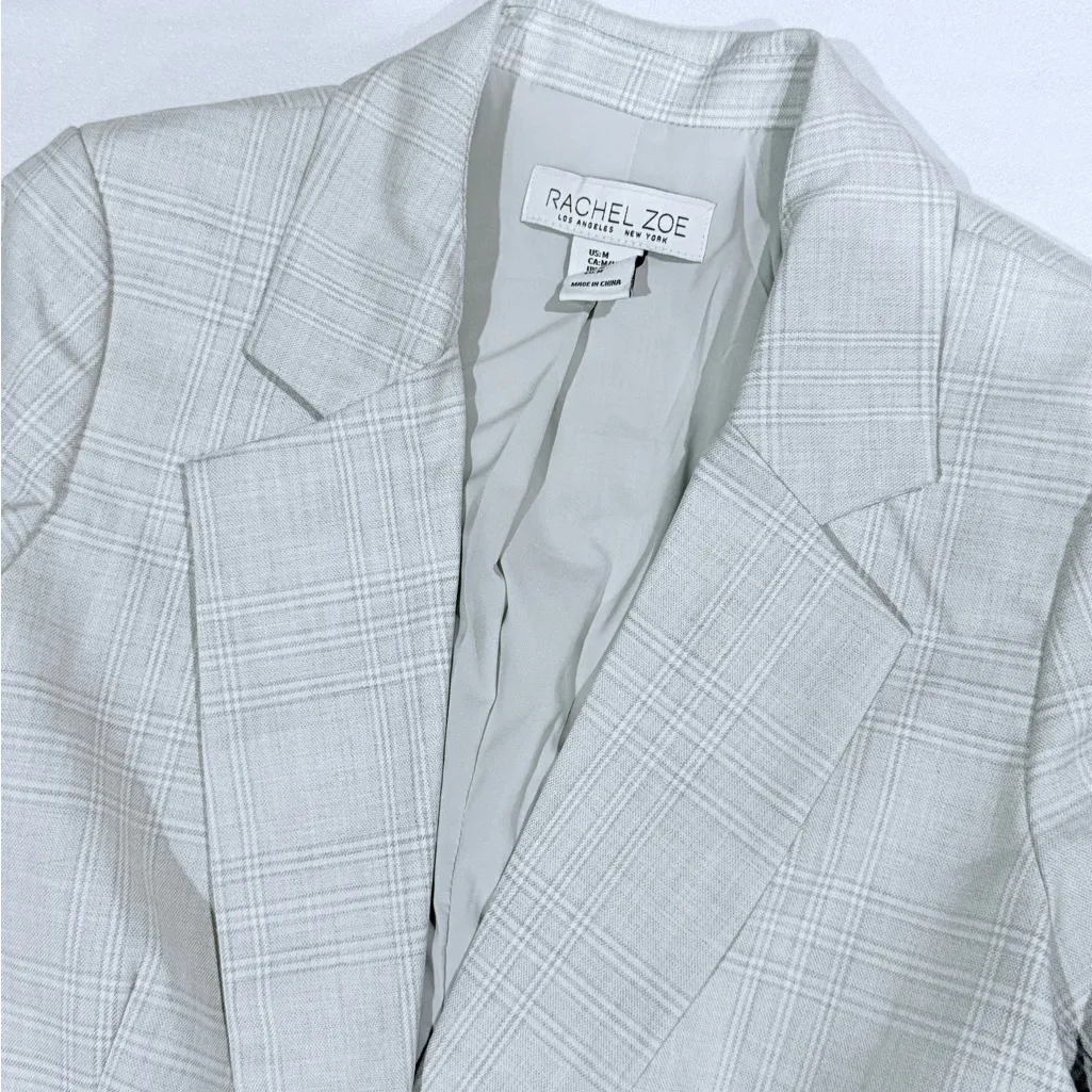 Rachel Zoe Light Gray Plaid Blazer - Image 2