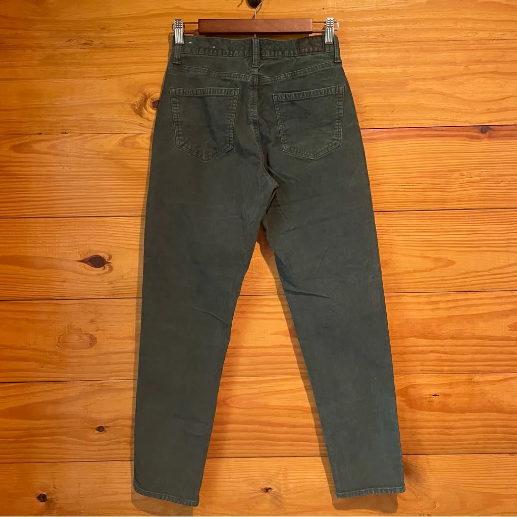 American Eagle Super Stretch Corduroy Mom Jean Denim Hunter Green 0 High Rise - Image 2