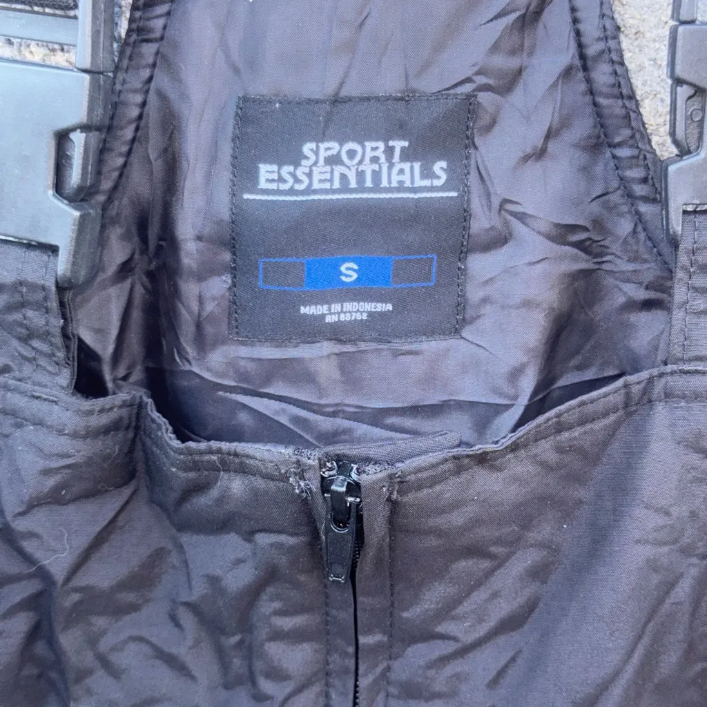 Vintage Sport Essentials Black Snow Bib ski Bib Winter wear Overalls Size Small - Image 5