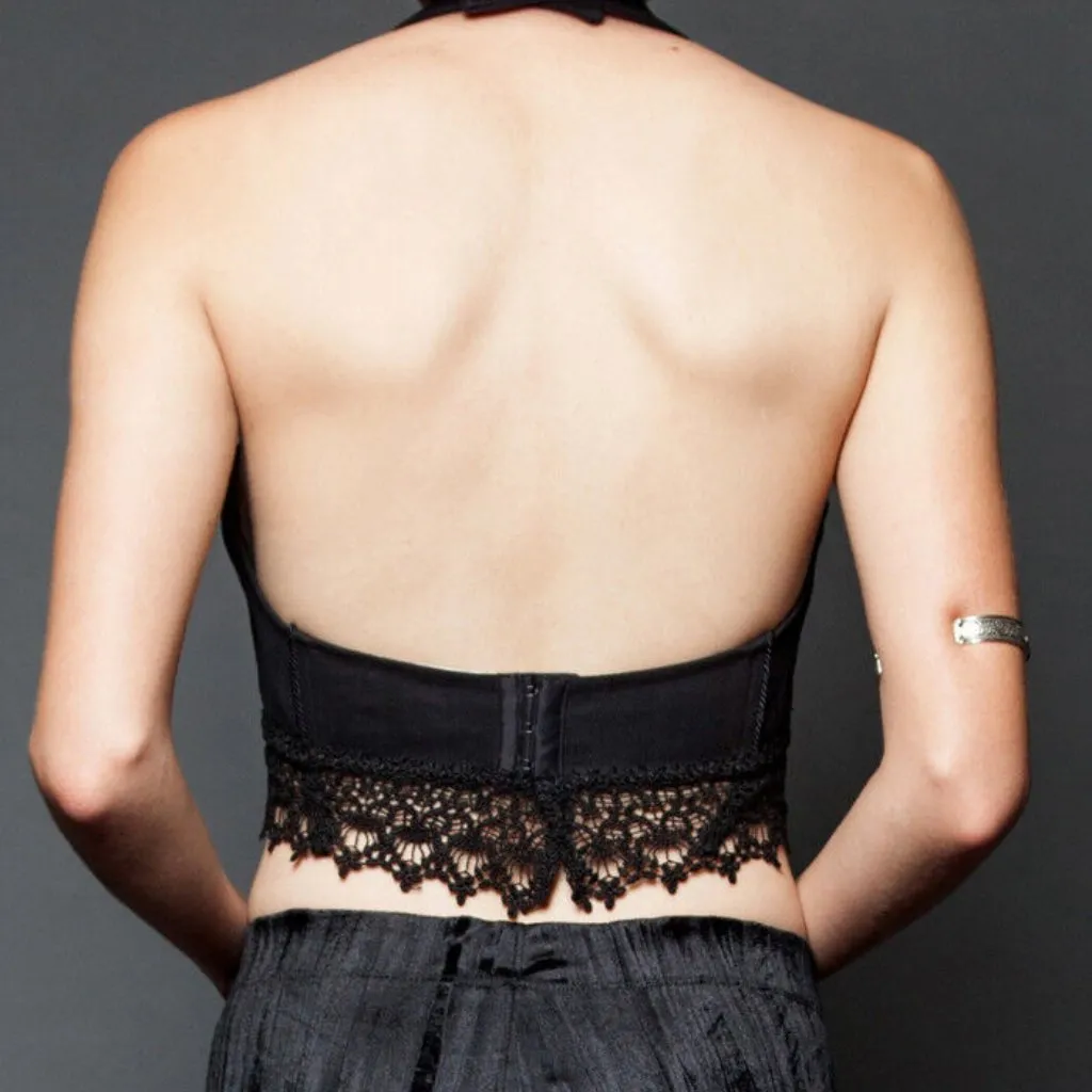 Lip Service Sideshow Gothic Victorian Circus Halloween Black Bustier Bra Top L - Image 3