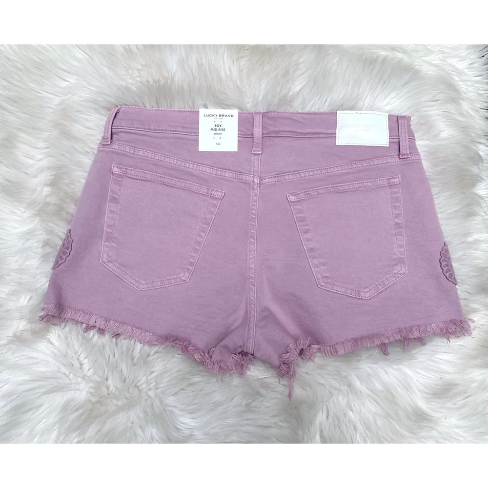 NWT Lucky Brand Lace Detail Boy Denim Shorts - Image 2