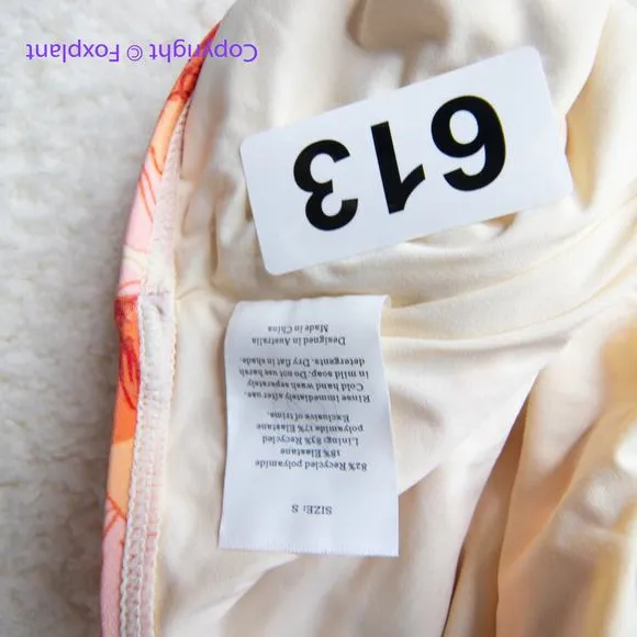 New!‎ Peony Free People Ruched Staple Hi Bikini Bottoms, women size S Orange - Image 8