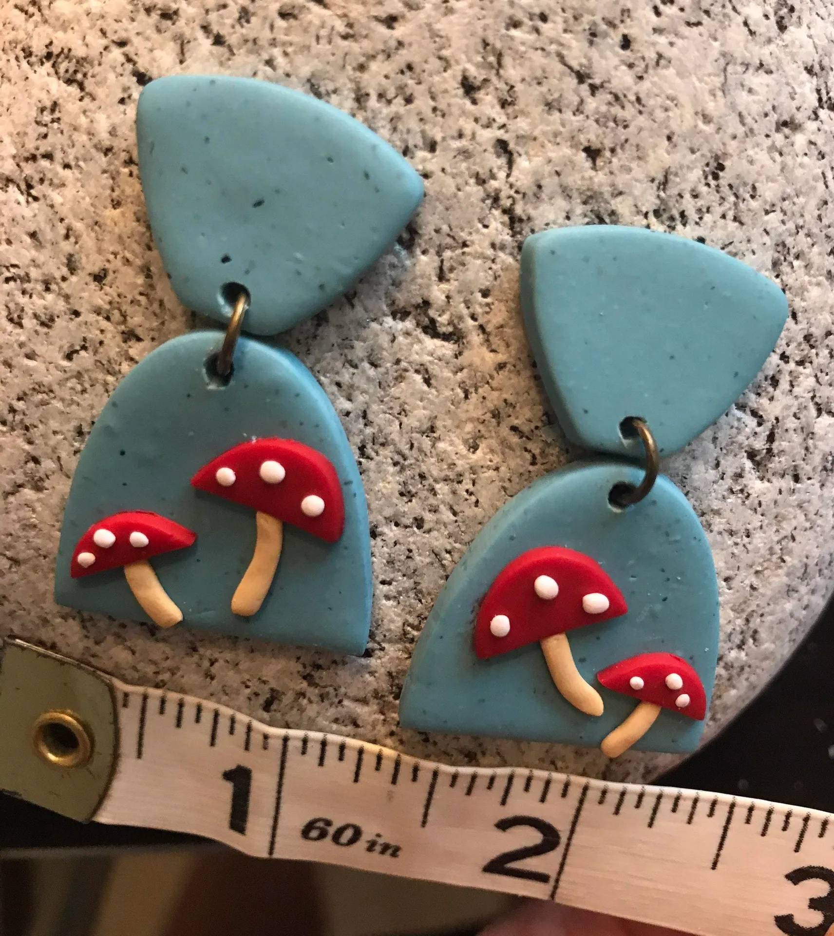 Polymer Clay Mushroom Earrings  - Image 5