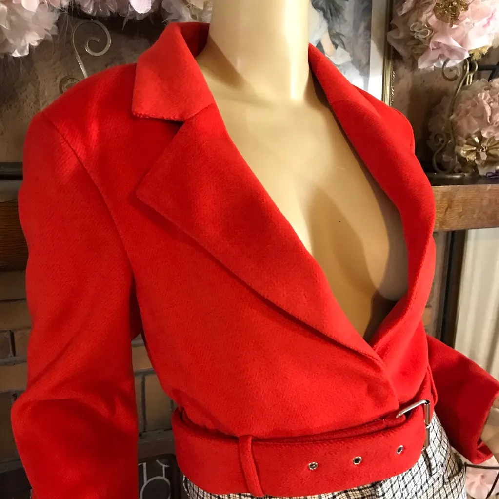MAJORELLE "JUDY" ORANGE CROPPED JACKET NWT (M) - Image 3