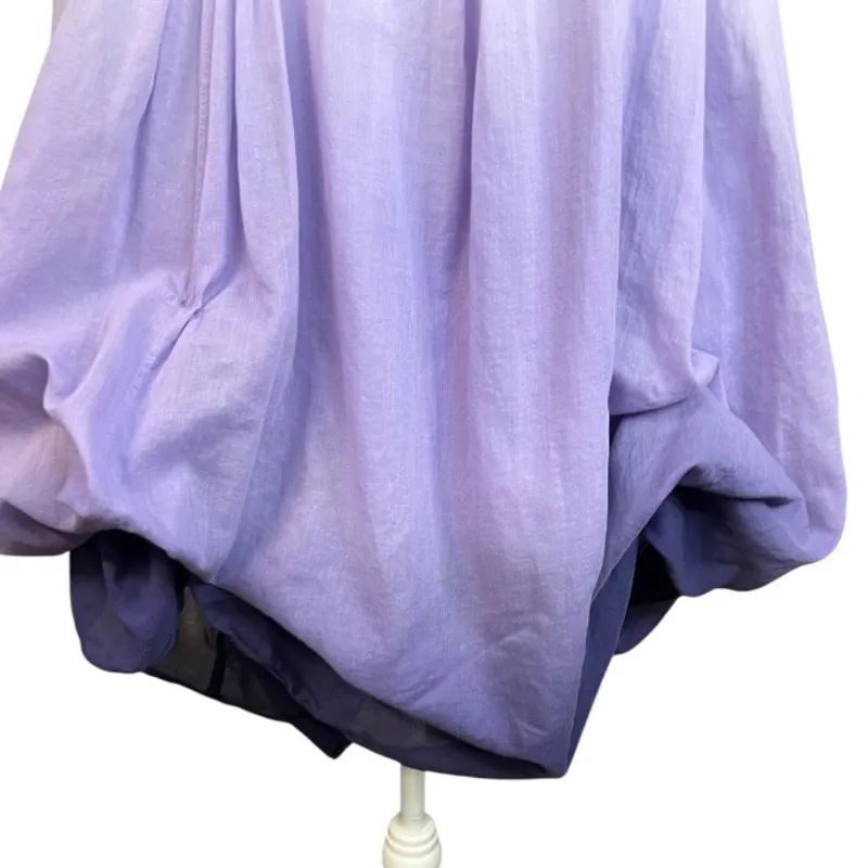 Sisley purple Ombre Bubble hem mini Dress Cotton summer sleeveless resort wear Size M - Image 6
