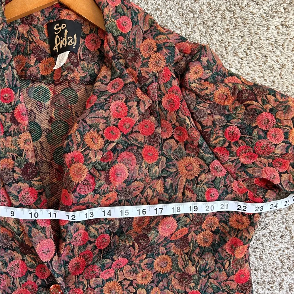 Vintage So Aida! San Fransisco Jacket Floral Tapestry Art to Wear Unique Medium - Image 5