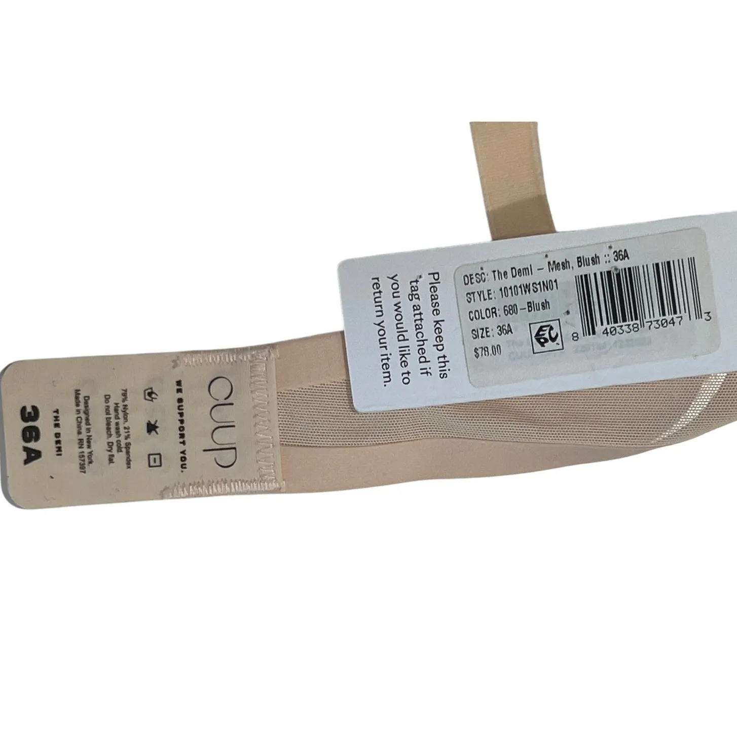 Cuup The Demi Unlined Contour Wire Bra Women's Size 36A Micro, Blush MSRP $78 Pink - Image 5