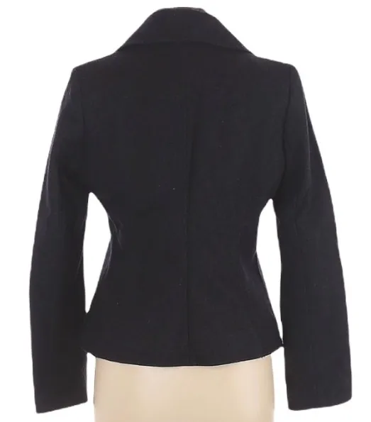 Women’s Black Military Wool Jacket - Image 2