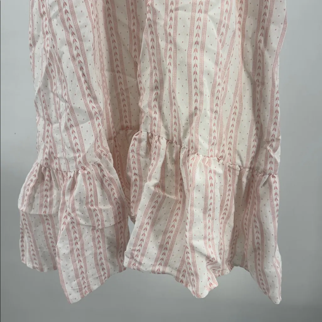 Sugarlips Pink White Striped Mini lined slip Dress soft girl cottage S pastel - Image 5