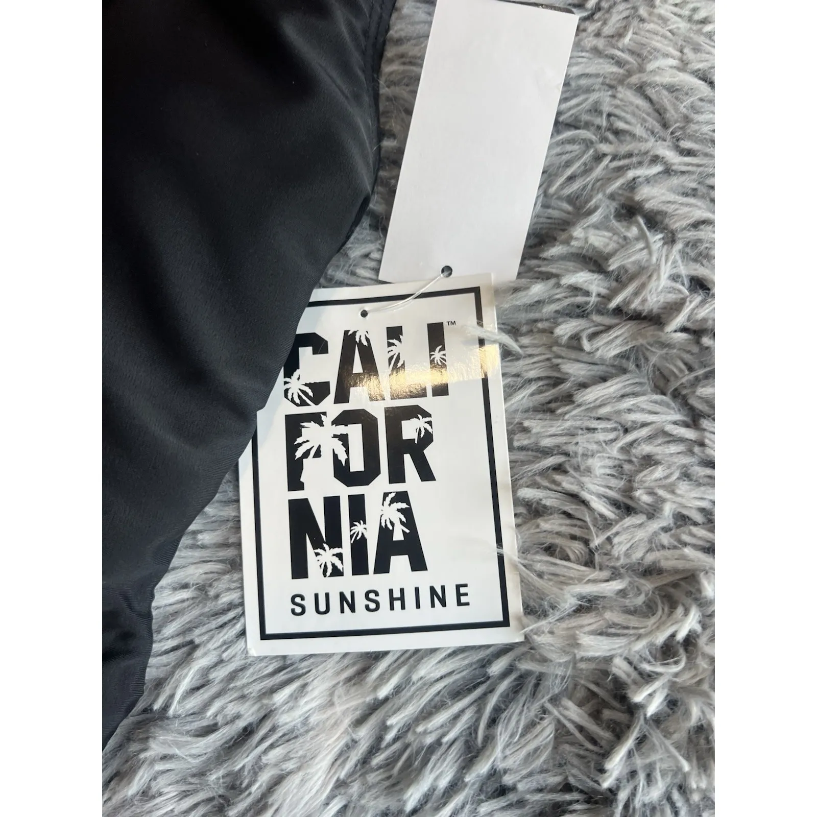 California Sunshine Womens Black Drawstring 1Pc Swimsuit Size Large Ring Sides . - Image 5