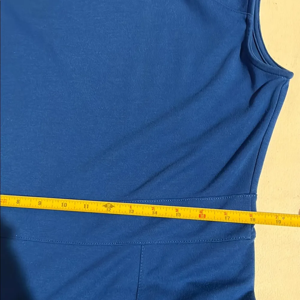 Lands' End Blue Ribbed Sheath Dress for Work Size 14 - Image 10