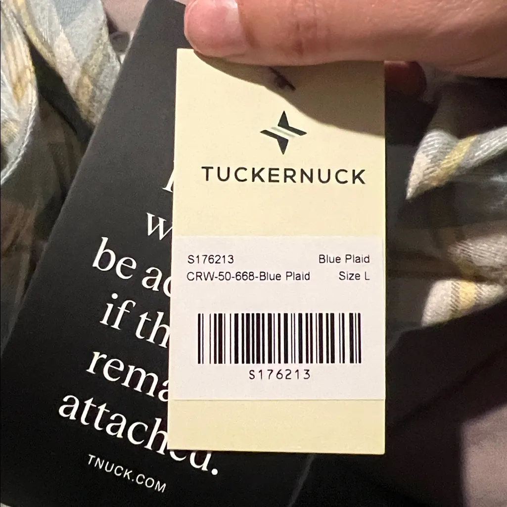NWT Tuckernuck blue Plaid Ruffle Eileen button down blouse L - Image 8