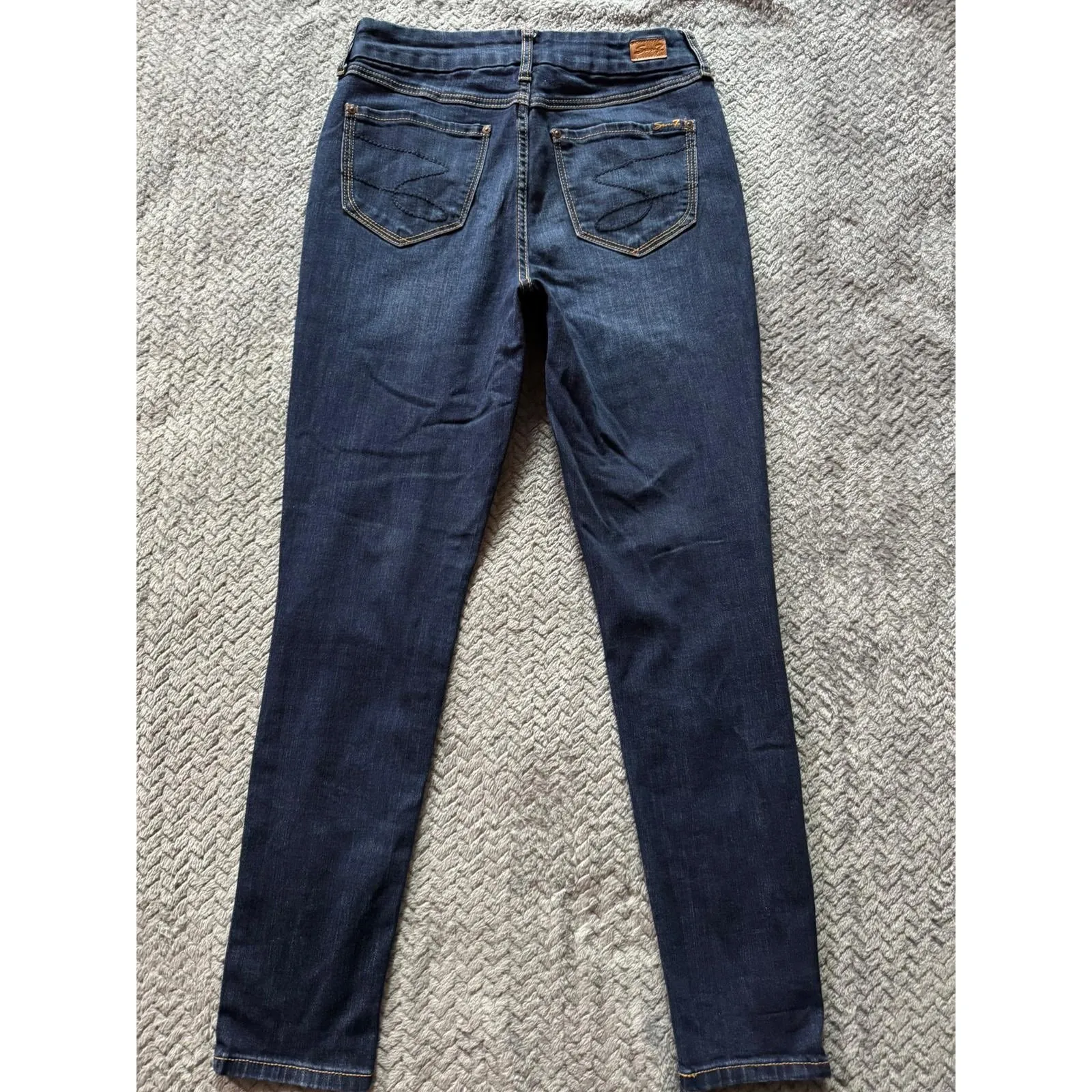 Seven7‎ TummyLess High Rise Skinny Jeans Dark Wash Denim Size 8 - Image 6