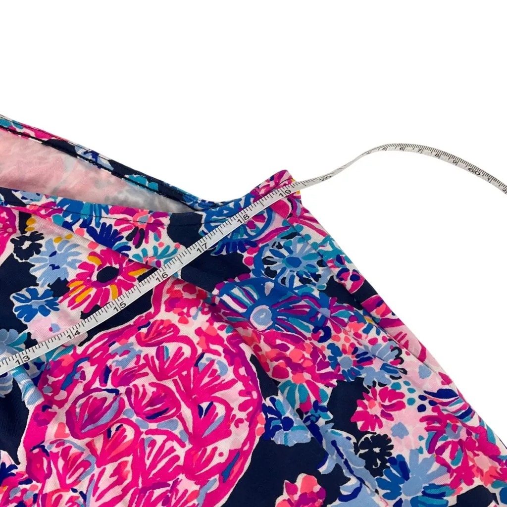 Lilly Pulitzer Bingham midi Halter dress high tide Turtle amazeme missing tie L - Image 9