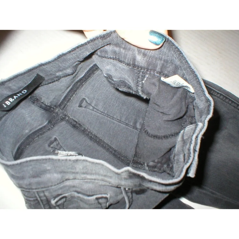 New $228 J Brand Jeans Bree Dark Gray Skinny Night Bird 24 Womens Crop High - Image 4
