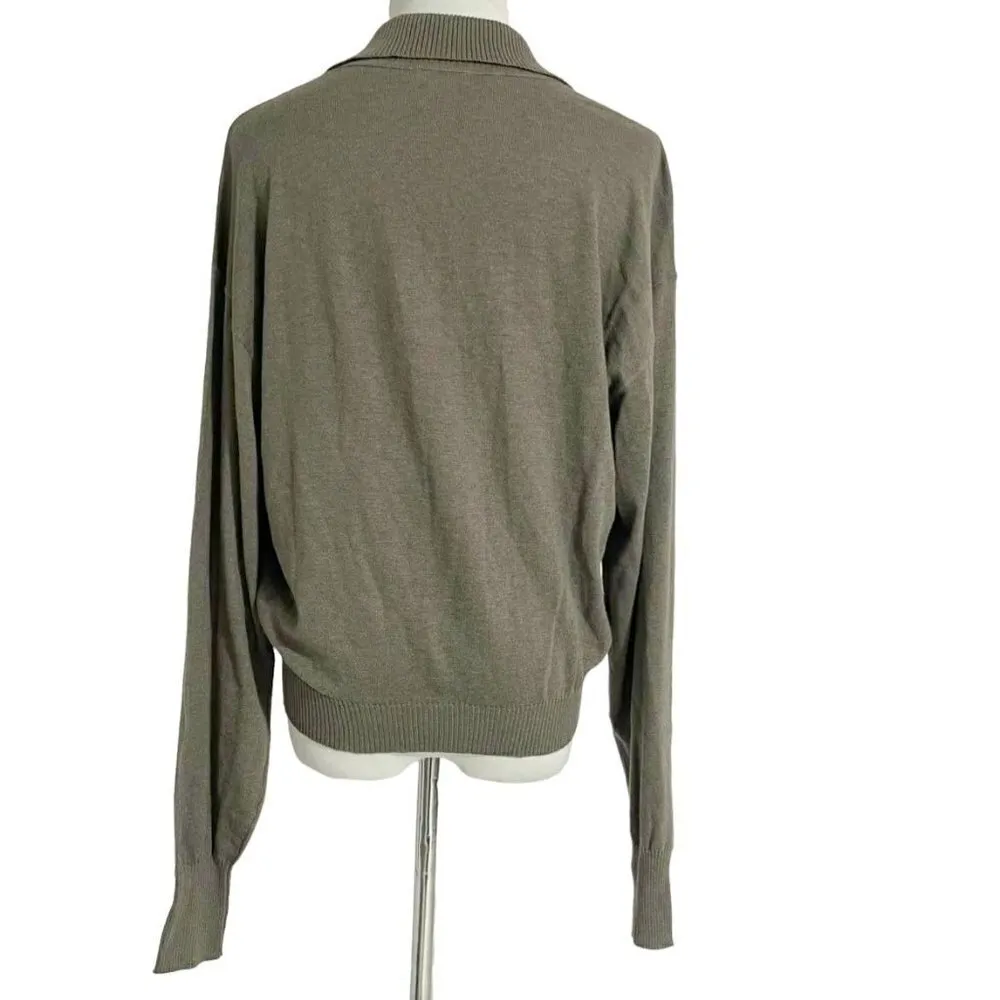 Good American Size 1/2  Top Blouse Pullover Olive Sweater Pullover - Image 3