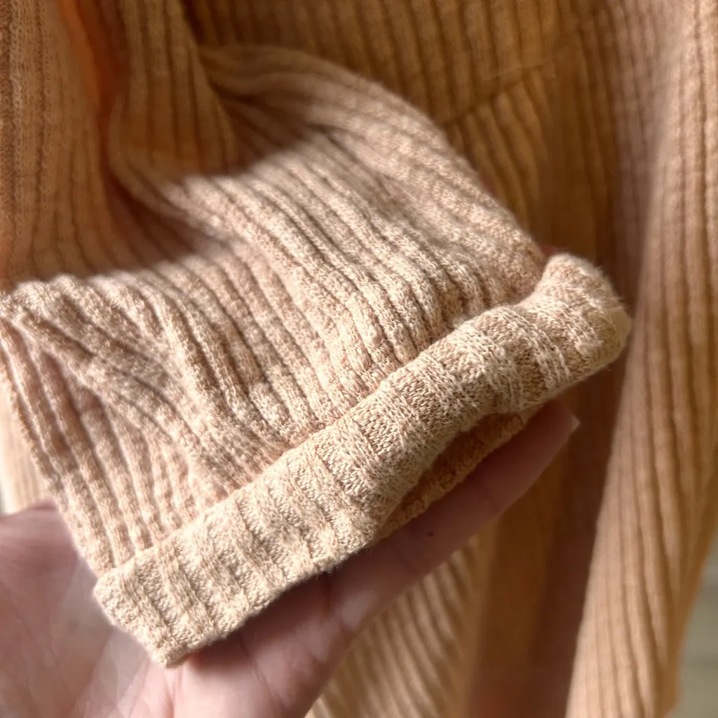 Free People Beach Blossom mini shirtdress in a dusty pink ribbed knit Medium - Image 7