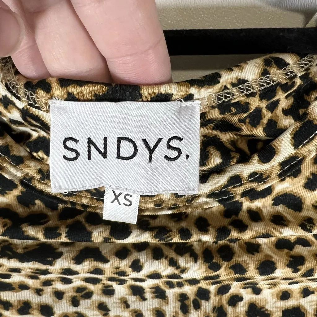 SNDYS‎ x Revolve Skin Leopard Bodycon Maxi Dress Size XS Sexy Designer Going Out Brown - Image 4
