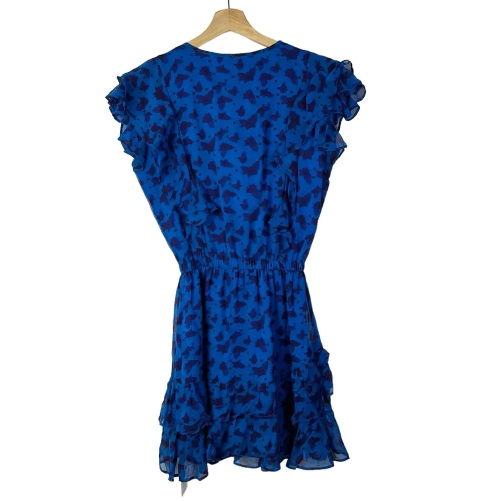 Karina Grimaldi Raffa Royal Blue Print Mini Dress S - Image 3