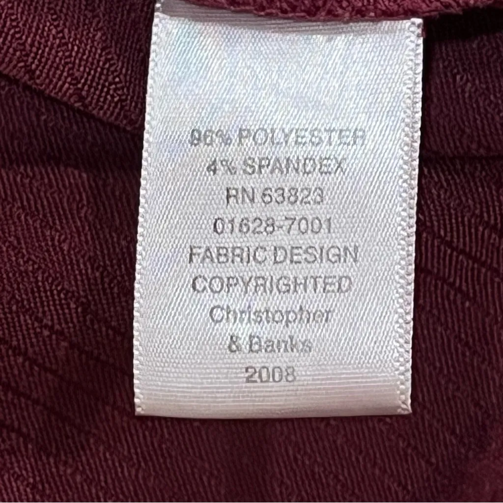 Christopher & Banks Maroon Corduroy Shirt Jacket Shacket Size Large - Image 10