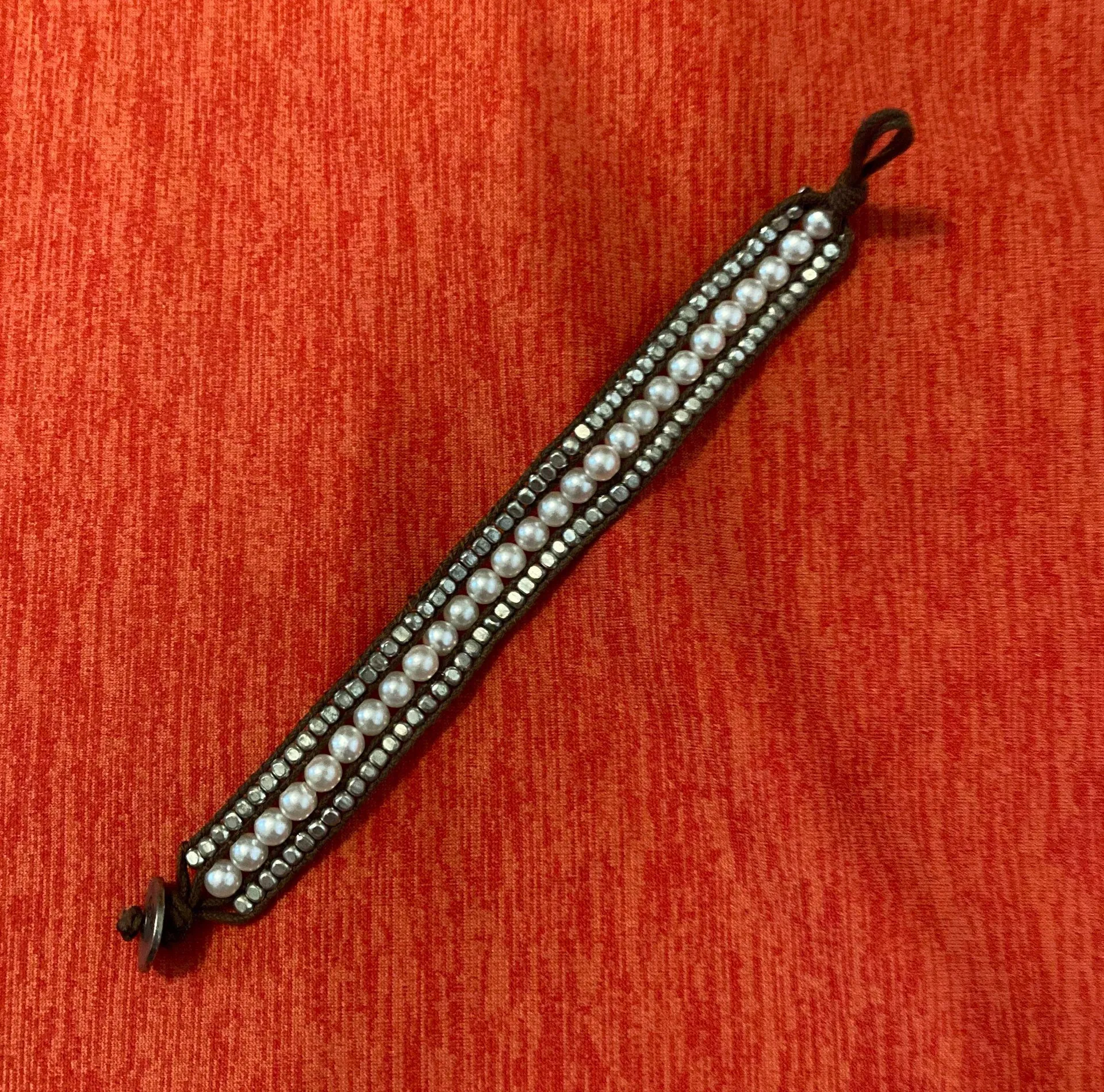 'AEO'  Outfitters Faux Pearl Beaded Wrap Bracelet - Image 2