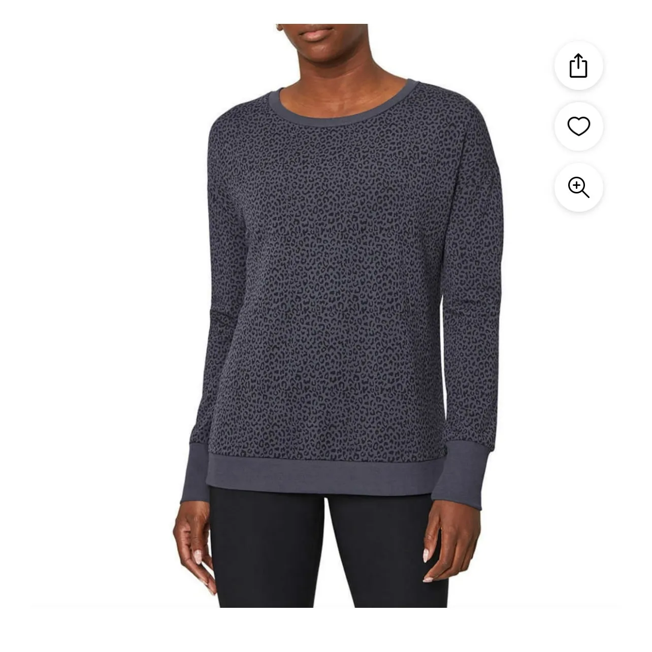 Mondetta Leopard Print Moisture-Wicking Soft Pullover Knit Small Sweatshirt - Image 2