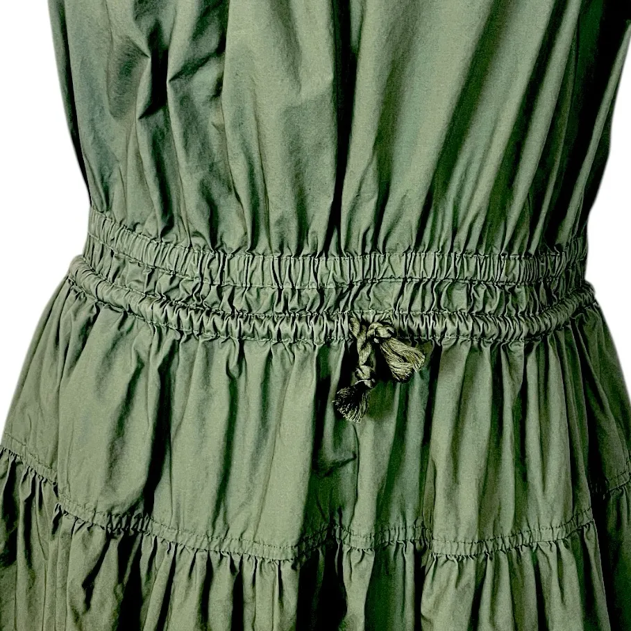 Lane Bryant Midi Dress Poplin Cotton Smocked Waist Olive Green Women’s Size 20 - Image 9