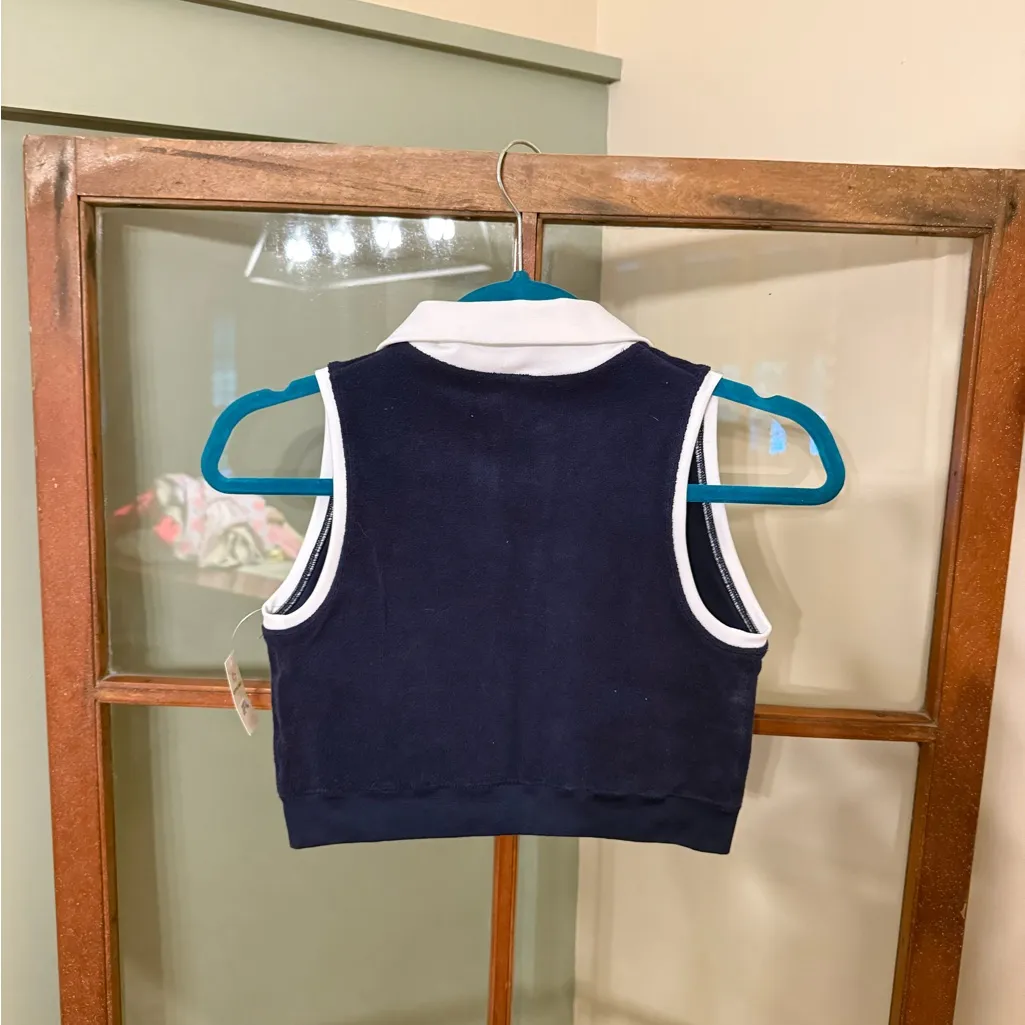 Offline by Aerie Purple Terry Cloth Crop Top with White Trim - Size XL - Image 3