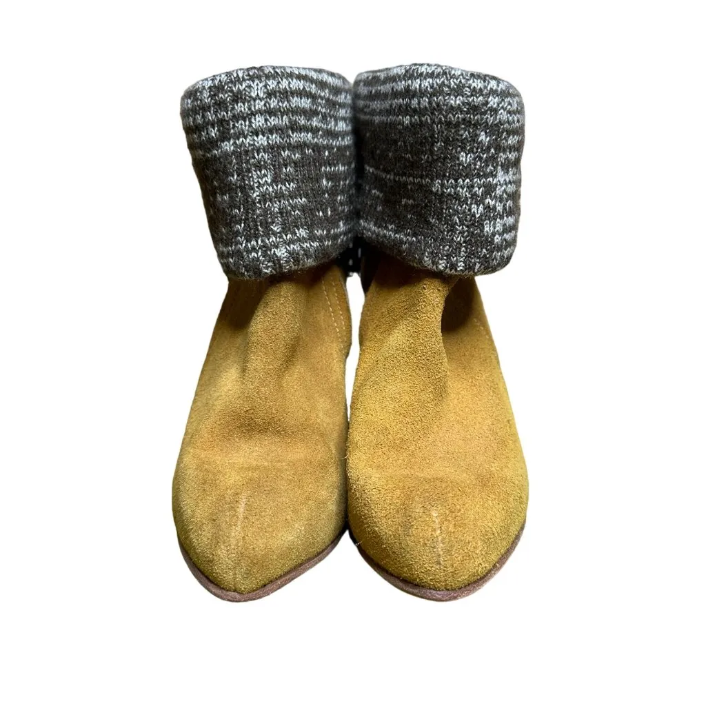 Rachel Comey Colton Ankle Boot Size 6.5 Fold-Over Knit Cuff Tan Suede Sweater - Image 6