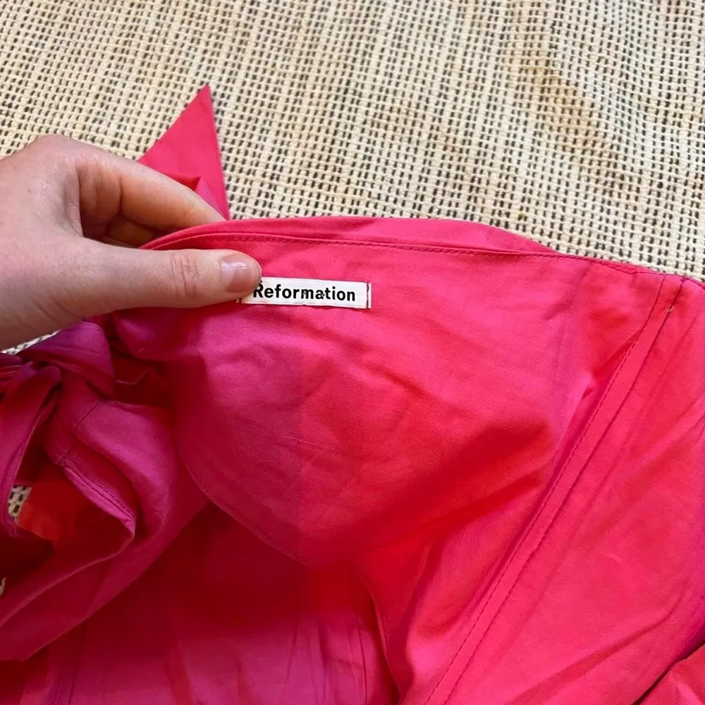 REFORMATION Arella strapless cropped ruched cotton-blend top - Image 5