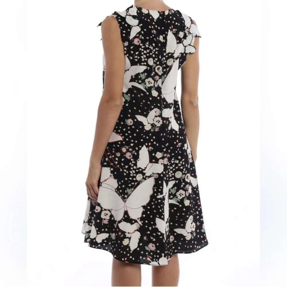 NWT Valentino butterfly Print Dress Black Size 2 - Image 11