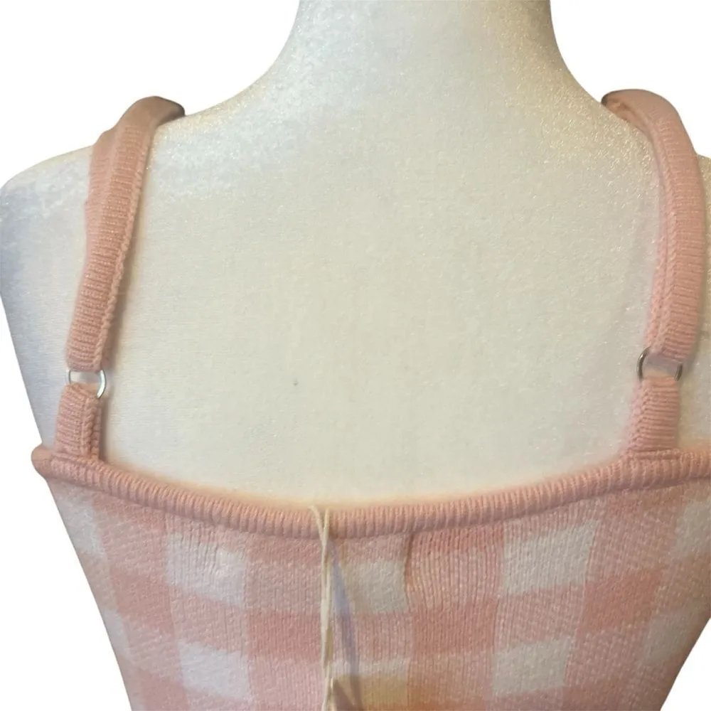 NWT L*Space women's Francie sweater dress size large‎ pink gingham - Image 9
