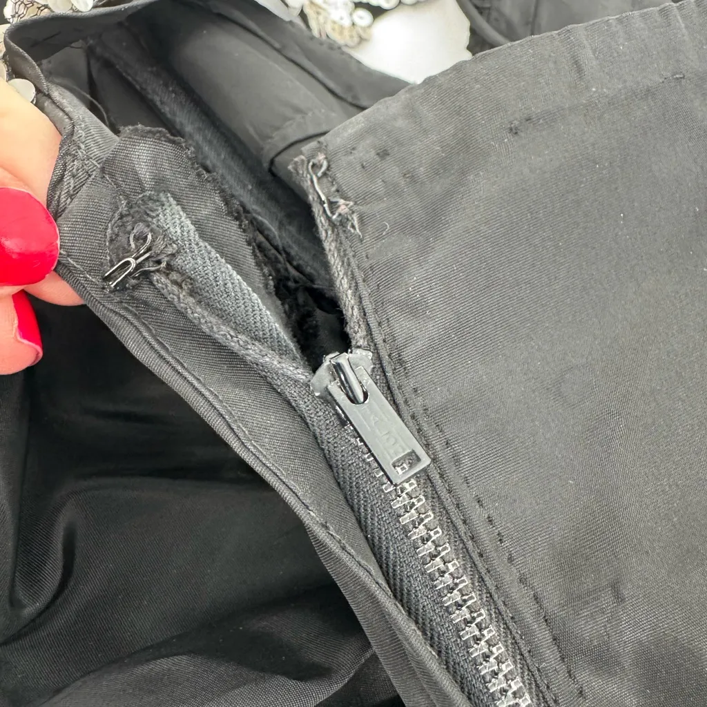 Vintage 1950s Emma Domb California Black Sequin Full Skirt Evening Dress XS - Image 9