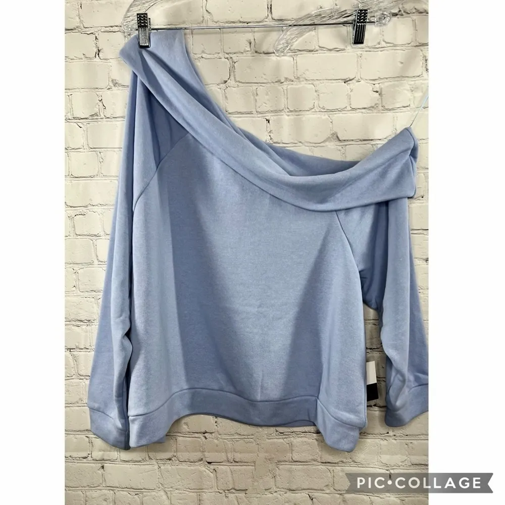 NEW Eloquii Elements One Shoulder Sweatshirt Lavender 18/20 Long Sleeve Glam - Image 3