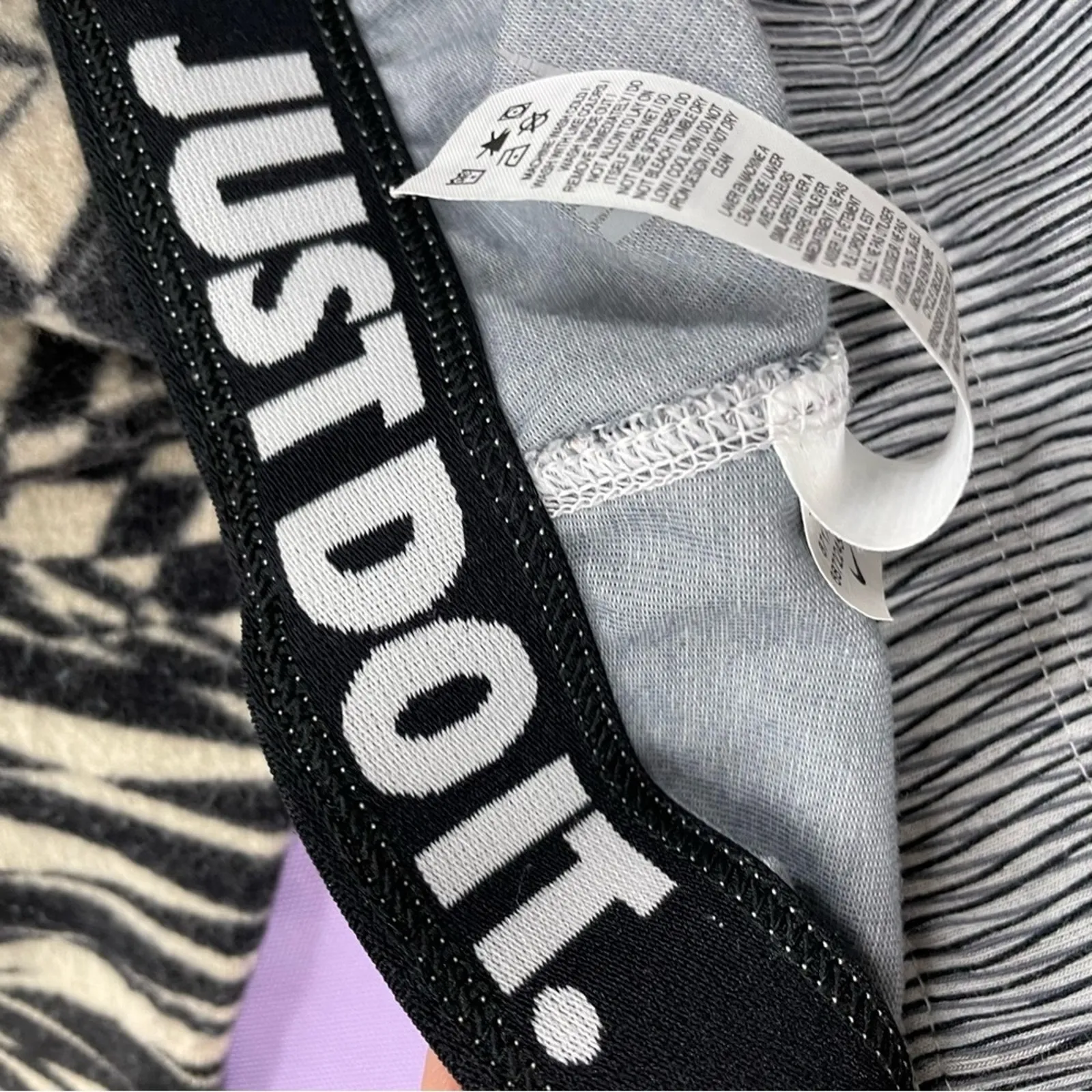 Nike Pro Black Printed High Rise Leggings Womens S Striped Yoga Pants Athletic - Image 6