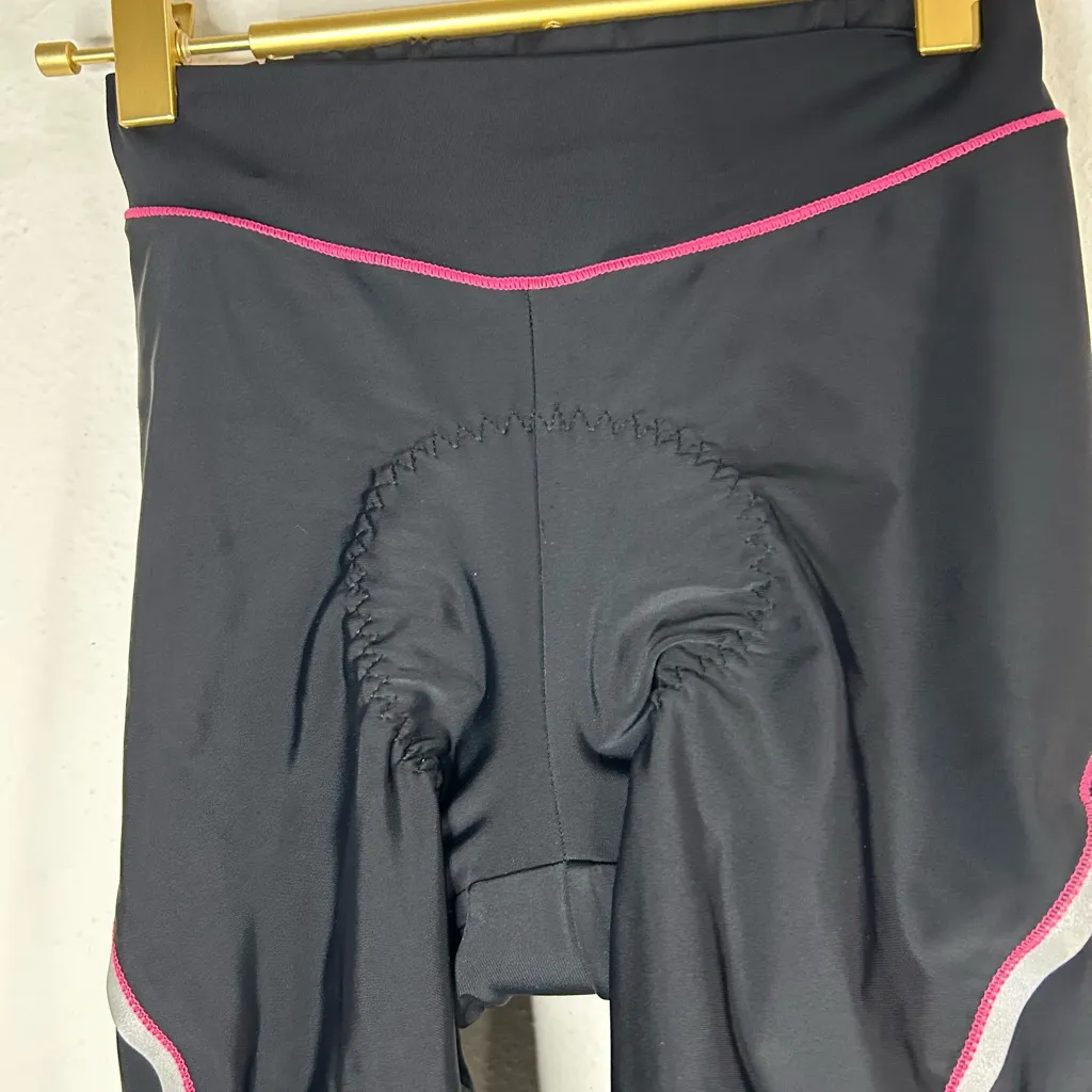 Women’s Cycling Tights Size Medium Padded Chamois Black Pink Performance Bike - Image 3