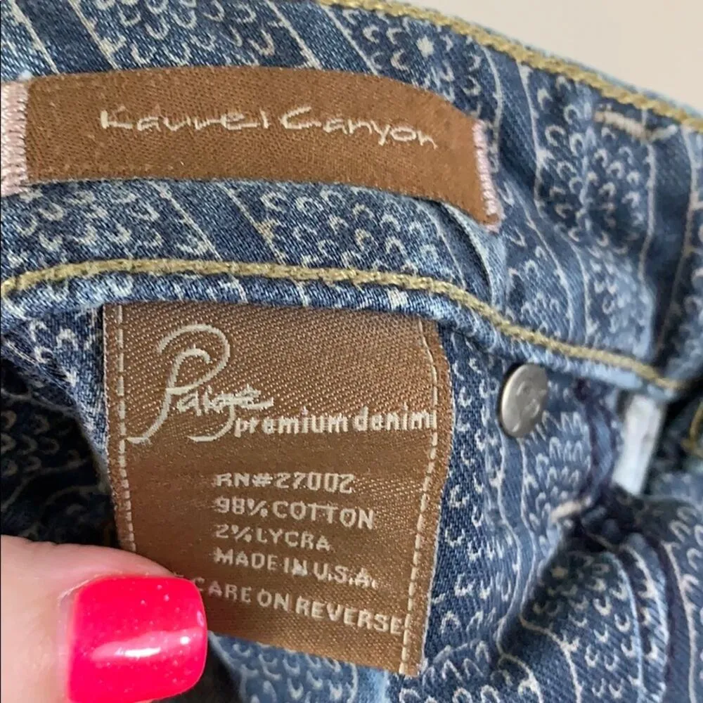 Paige Laurel Canyon Frayed Hem Bootcut Jeans - Image 3