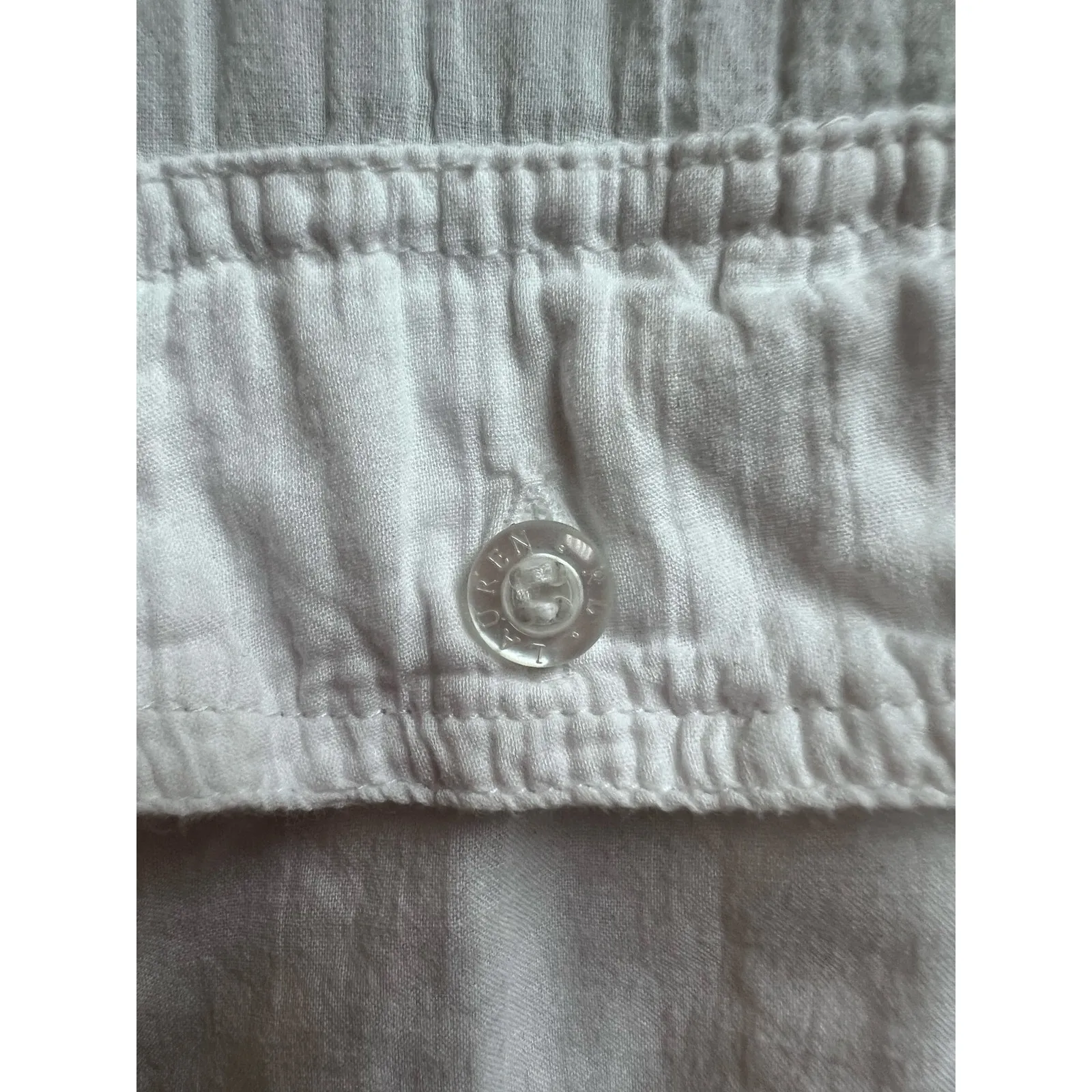 Lauren Ralph Lauren White Cotton Tunic Swim Cover Up Women's Shirt Medium - Image 5