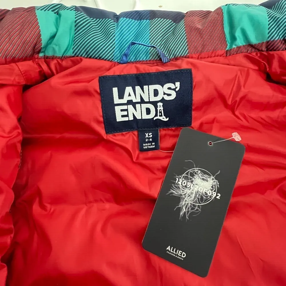 Plaid multicolors women's vest jacket coat red blue casual winter fall size XS - Image 2